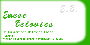 emese belovics business card